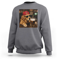 Funny Golden Retriever Drinking Beer Sweatshirt Silly Dog Meme Graphic Sarcastic Gift