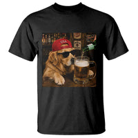 Funny Golden Retriever Drinking Beer T Shirt Silly Dog Meme Graphic Sarcastic Gift