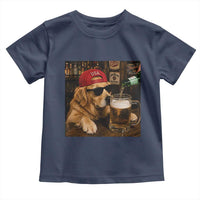 Funny Golden Retriever Drinking Beer Toddler T Shirt Silly Dog Meme Graphic Sarcastic Gift