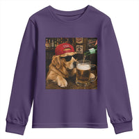 Funny Golden Retriever Drinking Beer Youth Sweatshirt Silly Dog Meme Graphic Sarcastic Gift