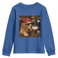 Funny Golden Retriever Drinking Beer Youth Sweatshirt Silly Dog Meme Graphic Sarcastic Gift