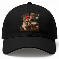 French Bulldog Drinking Beer Baseball Cap Silly Dog Meme Graphic Sarcastic Gift