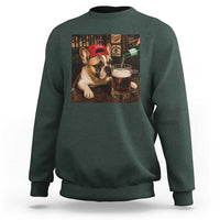 French Bulldog Drinking Beer Sweatshirt Silly Dog Meme Graphic Sarcastic Gift