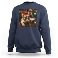 French Bulldog Drinking Beer Sweatshirt Silly Dog Meme Graphic Sarcastic Gift