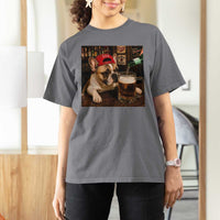 French Bulldog Drinking Beer T Shirt For Women Silly Dog Meme Graphic Sarcastic Gift