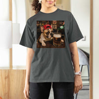 French Bulldog Drinking Beer T Shirt For Women Silly Dog Meme Graphic Sarcastic Gift