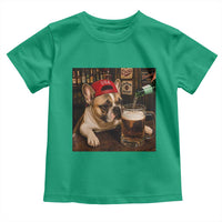 French Bulldog Drinking Beer Toddler T Shirt Silly Dog Meme Graphic Sarcastic Gift