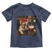 French Bulldog Drinking Beer Toddler T Shirt Silly Dog Meme Graphic Sarcastic Gift