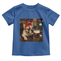 French Bulldog Drinking Beer Toddler T Shirt Silly Dog Meme Graphic Sarcastic Gift