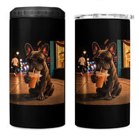 French Bulldog Iced Coffee 4 in 1 Can Cooler Tumbler Grunge Frenchie Graphic Funny Dog Lover