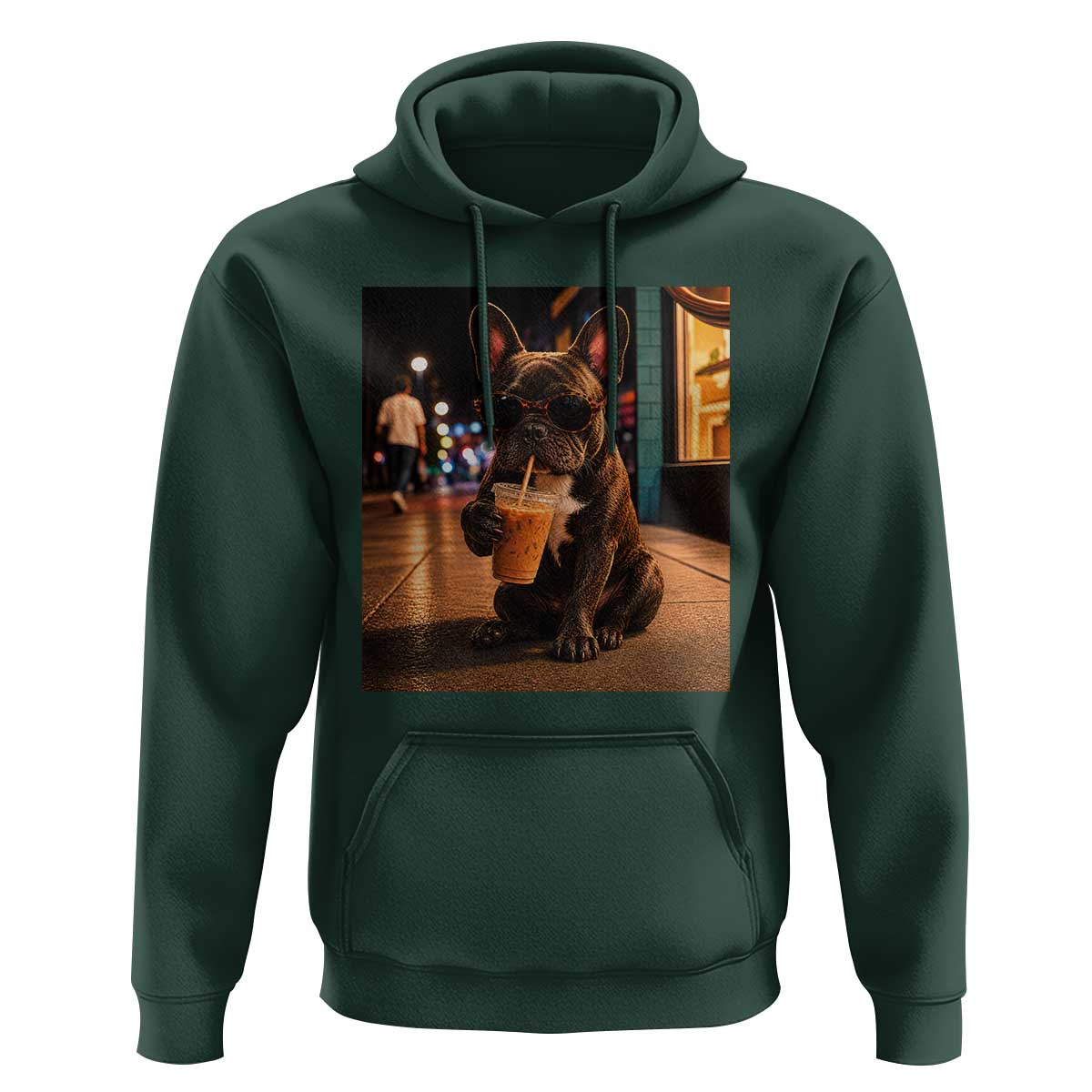 French Bulldog Iced Coffee Hoodie Grunge Frenchie Graphic Funny Dog Lover