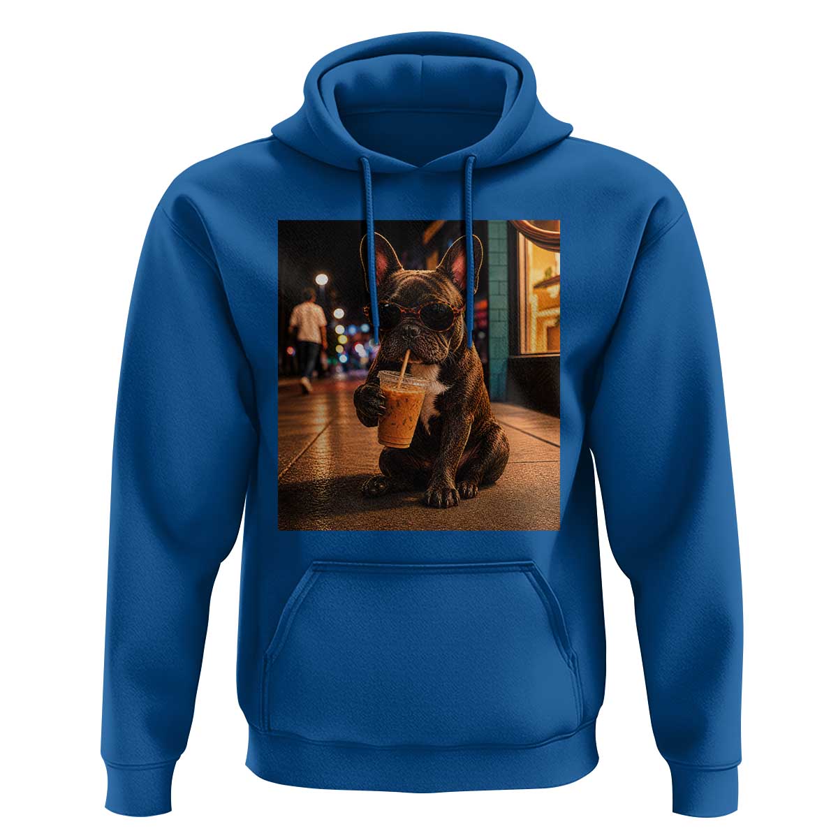 French Bulldog Iced Coffee Hoodie Grunge Frenchie Graphic Funny Dog Lover