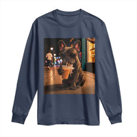 French Bulldog Iced Coffee Long Sleeve Shirt Grunge Frenchie Graphic Funny Dog Lover