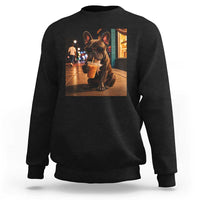 French Bulldog Iced Coffee Sweatshirt Grunge Frenchie Graphic Funny Dog Lover