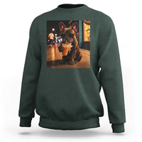 French Bulldog Iced Coffee Sweatshirt Grunge Frenchie Graphic Funny Dog Lover
