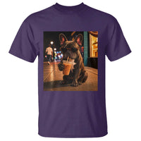 French Bulldog Iced Coffee T Shirt Grunge Frenchie Graphic Funny Dog Lover