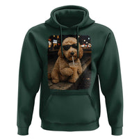 Goldendoodle Drinking Iced Coffee Hoodie Grunge Graphic Funny Dog Lover