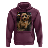Goldendoodle Drinking Iced Coffee Hoodie Grunge Graphic Funny Dog Lover