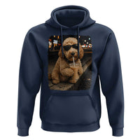 Goldendoodle Drinking Iced Coffee Hoodie Grunge Graphic Funny Dog Lover