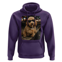 Goldendoodle Drinking Iced Coffee Hoodie Grunge Graphic Funny Dog Lover