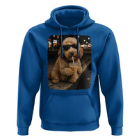 Goldendoodle Drinking Iced Coffee Hoodie Grunge Graphic Funny Dog Lover