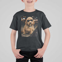 Goldendoodle Drinking Iced Coffee T Shirt For Kid Grunge Graphic Funny Dog Lover