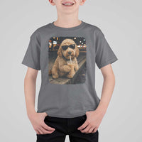 Goldendoodle Drinking Iced Coffee T Shirt For Kid Grunge Graphic Funny Dog Lover