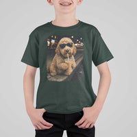 Goldendoodle Drinking Iced Coffee T Shirt For Kid Grunge Graphic Funny Dog Lover