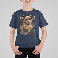 Goldendoodle Drinking Iced Coffee T Shirt For Kid Grunge Graphic Funny Dog Lover