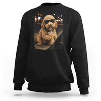 Goldendoodle Drinking Iced Coffee Sweatshirt Grunge Graphic Funny Dog Lover