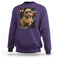 Goldendoodle Drinking Iced Coffee Sweatshirt Grunge Graphic Funny Dog Lover