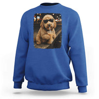 Goldendoodle Drinking Iced Coffee Sweatshirt Grunge Graphic Funny Dog Lover