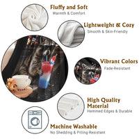 4th Of July Raccoon Drinking Slushie Throw Blanket Patriotic 250 Anniversary USA Trash Panda Funny Meme