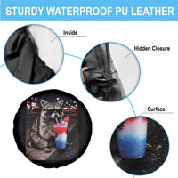 4th Of July Raccoon Drinking Slushie Spare Tire Cover Patriotic 250 Anniversary USA Trash Panda Funny Meme