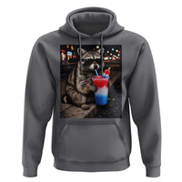 4th Of July Raccoon Drinking Slushie Hoodie Patriotic 250 Anniversary USA Trash Panda Funny Meme
