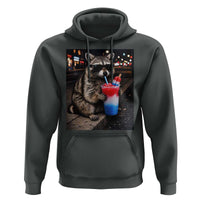 4th Of July Raccoon Drinking Slushie Hoodie Patriotic 250 Anniversary USA Trash Panda Funny Meme
