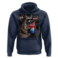 4th Of July Raccoon Drinking Slushie Hoodie Patriotic 250 Anniversary USA Trash Panda Funny Meme