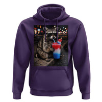 4th Of July Raccoon Drinking Slushie Hoodie Patriotic 250 Anniversary USA Trash Panda Funny Meme