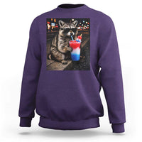 4th Of July Raccoon Drinking Slushie Sweatshirt Patriotic 250 Anniversary USA Trash Panda Funny Meme