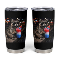 4th Of July Raccoon Drinking Slushie Tumbler Cup Patriotic 250 Anniversary USA Trash Panda Funny Meme