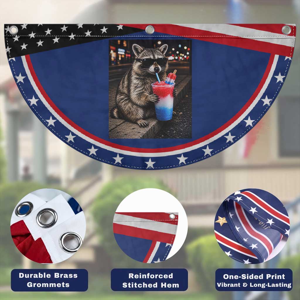 4th Of July Raccoon Drinking Slushie Patriotic Fan Flag 250 Anniversary USA Trash Panda Funny Meme