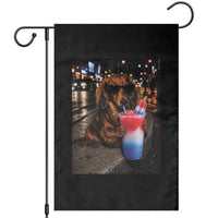 4th Of July Dachshund Drinking Slushie Garden Flag Patriotic 250 Anniversary USA Dog Lovers Funny Meme
