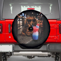 4th Of July Dachshund Drinking Slushie Spare Tire Cover Patriotic 250 Anniversary USA Dog Lovers Funny Meme
