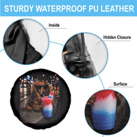 4th Of July Dachshund Drinking Slushie Spare Tire Cover Patriotic 250 Anniversary USA Dog Lovers Funny Meme