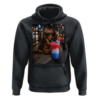 4th Of July Dachshund Drinking Slushie Hoodie Patriotic 250 Anniversary USA Dog Lovers Funny Meme