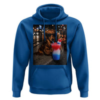 4th Of July Dachshund Drinking Slushie Hoodie Patriotic 250 Anniversary USA Dog Lovers Funny Meme