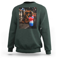4th Of July Dachshund Drinking Slushie Sweatshirt Patriotic 250 Anniversary USA Dog Lovers Funny Meme