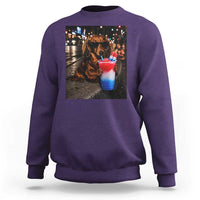 4th Of July Dachshund Drinking Slushie Sweatshirt Patriotic 250 Anniversary USA Dog Lovers Funny Meme