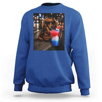 4th Of July Dachshund Drinking Slushie Sweatshirt Patriotic 250 Anniversary USA Dog Lovers Funny Meme