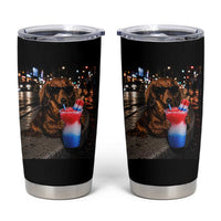 4th Of July Dachshund Drinking Slushie Tumbler Cup Patriotic 250 Anniversary USA Dog Lovers Funny Meme